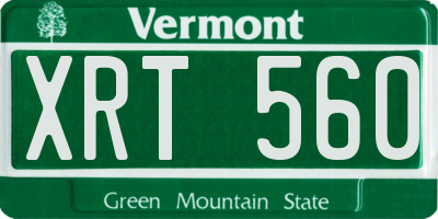 VT license plate XRT560