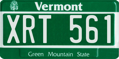 VT license plate XRT561