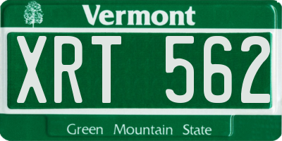 VT license plate XRT562