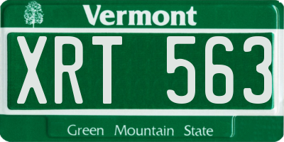 VT license plate XRT563