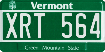 VT license plate XRT564