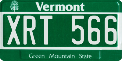 VT license plate XRT566