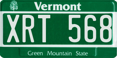 VT license plate XRT568