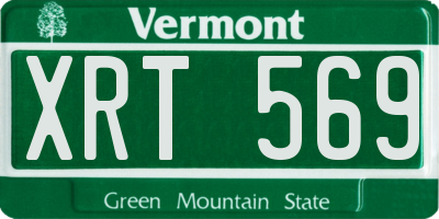 VT license plate XRT569
