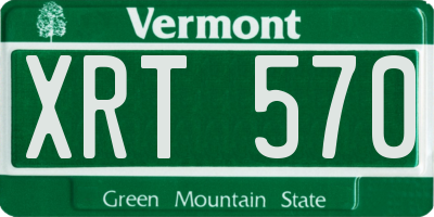 VT license plate XRT570