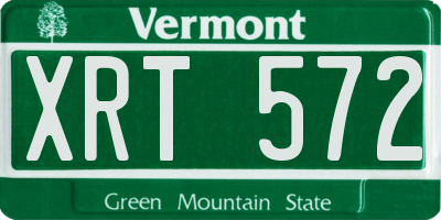 VT license plate XRT572