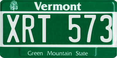 VT license plate XRT573