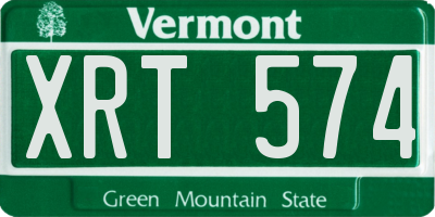 VT license plate XRT574