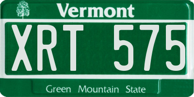 VT license plate XRT575