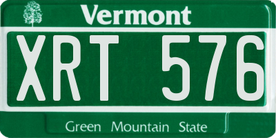 VT license plate XRT576