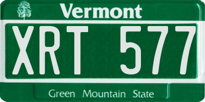 VT license plate XRT577
