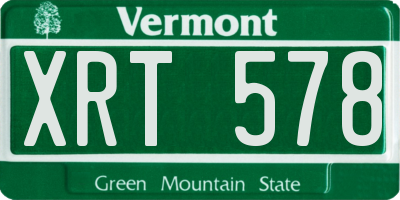 VT license plate XRT578