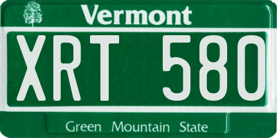 VT license plate XRT580