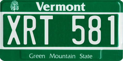 VT license plate XRT581