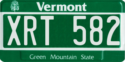 VT license plate XRT582