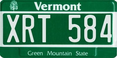 VT license plate XRT584