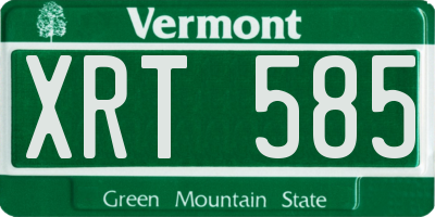 VT license plate XRT585