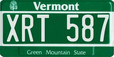VT license plate XRT587