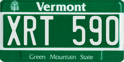 VT license plate XRT590