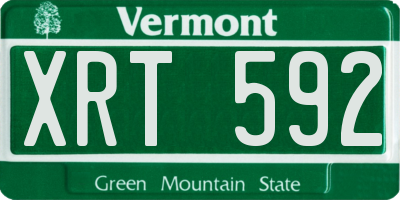 VT license plate XRT592
