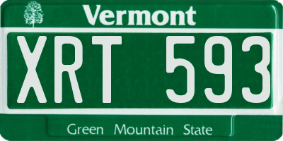 VT license plate XRT593
