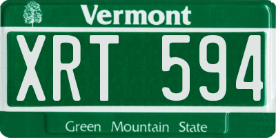 VT license plate XRT594