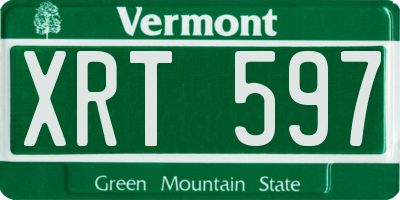 VT license plate XRT597