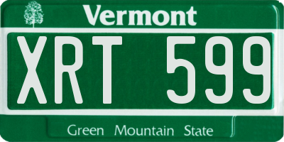 VT license plate XRT599