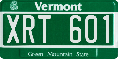 VT license plate XRT601