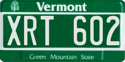 VT license plate XRT602