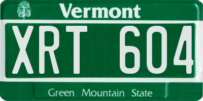 VT license plate XRT604