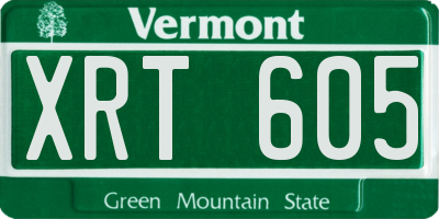 VT license plate XRT605