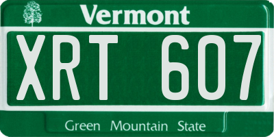 VT license plate XRT607