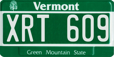 VT license plate XRT609