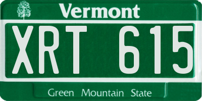 VT license plate XRT615