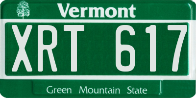 VT license plate XRT617
