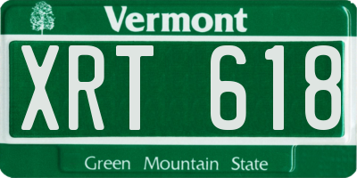 VT license plate XRT618