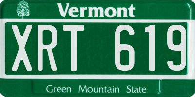 VT license plate XRT619