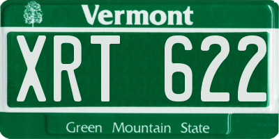 VT license plate XRT622