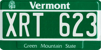 VT license plate XRT623
