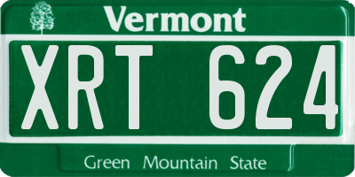 VT license plate XRT624