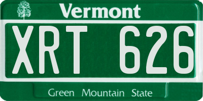 VT license plate XRT626