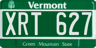 VT license plate XRT627
