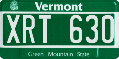 VT license plate XRT630
