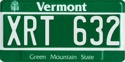 VT license plate XRT632