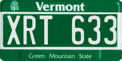 VT license plate XRT633