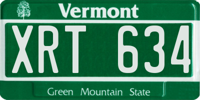 VT license plate XRT634