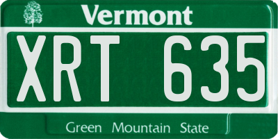 VT license plate XRT635