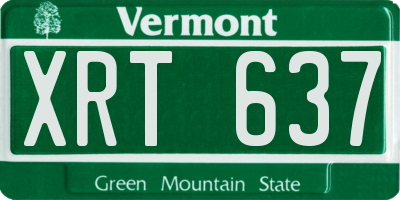 VT license plate XRT637