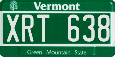 VT license plate XRT638